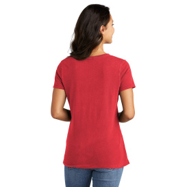 Port & Company LPC099V Ladies Beach Wash Garment-Dyed V-Neck Tee - Poppy