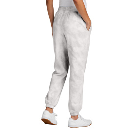 Port & Company LPC140P Ladies Beach Was Cloud Tie-Dye Sweatpant - Dove Grey