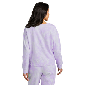 Port & Company LPC140V Ladies Beach Wash Cloud Tie-Dye V-Neck Sweatshirt - Amethyst