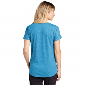 Sport-Tek Ladies PosiCharge LST401 Tri-Blend Wicking Dolman Tee - Pond Blue Heather
