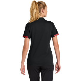 Sport-Tek LST444 Ladies Club Colorblock Polo - Black/Deep Red