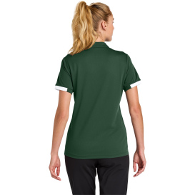 Sport-Tek LST444 Ladies Club Colorblock Polo - Forest Green/White