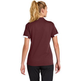 Sport-Tek LST444 Ladies Club Colorblock Polo - Maroon/White