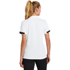Sport-Tek LST444 Ladies Club Colorblock Polo - White/Black