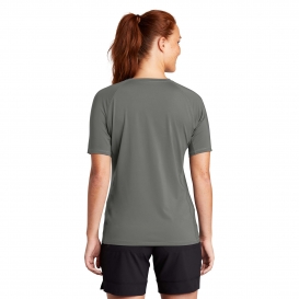 Sport-Tek LST470 Ladies Rashguard Tee - Dark Smoke Grey