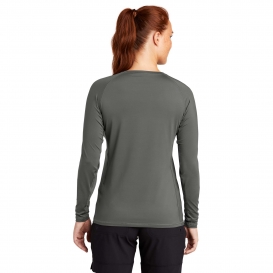 Sport-Tek LST470LS Ladies Long Sleeve Rashguard Tee - Dark Smoke Grey