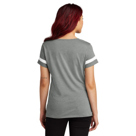 Sport-Tek LST6041 Ladies Halftime Notch Neck Tee - Vintage Heather/White