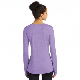 Sport-Tek LST710 Ladies Exchange 1.5 Long Sleeve Crew Tee - Hyacinth Heather