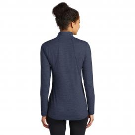 Sport-Tek LST711 Ladies Exchange 1.5 Long Sleeve 1/2-Zip Pullover - Dark Denim Heather