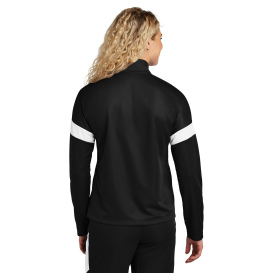 Sport-Tek LST800 Ladies Sport-Wick Fleece Full-Zip Jacket - Black/White