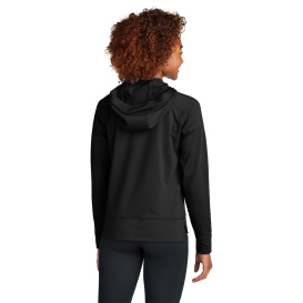 Sport-Tek LST856 Ladies Sport-Wick Stretch 1/2-Zip Hoodie - Black