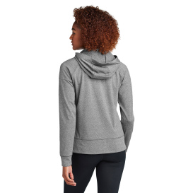 Sport-Tek LST856 Ladies Sport-Wick Stretch 1/2-Zip Hoodie - Charcoal Grey Heather