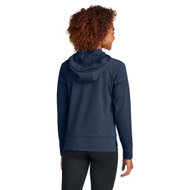 Sport-Tek LST856 Ladies Sport-Wick Stretch 1/2-Zip Hoodie - True Navy