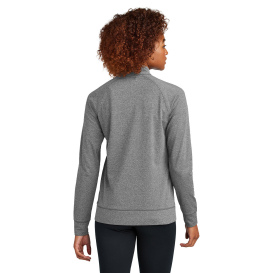 Sport-Tek LST857 Ladies Sport-Wick Stretch Full-Zip Cadet Jacket - Charcoal Grey