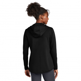 Sport-Tek LST870 Ladies Circuit Hooded Full-Zip - Deep Black