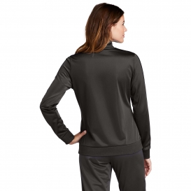 Sport-Tek LST94 Ladies Full-Zip Tricot Track Jacket - Graphite Grey/Black