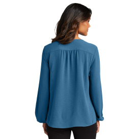 Port Authority LW714 Ladies Textured Crepe Tunic - Aegean Blue