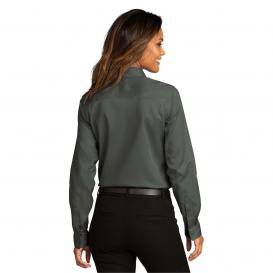 Port Authority LW808 Ladies Long Sleeve SuperPro React Twill Shirt - Storm Grey