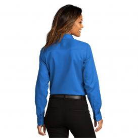 Port Authority LW808 Ladies Long Sleeve SuperPro React Twill Shirt - Strong Blue