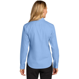 Port Authority LW816 Ladies Long Sleeve Nailhead Easy Care Shirt - Swiss Blue