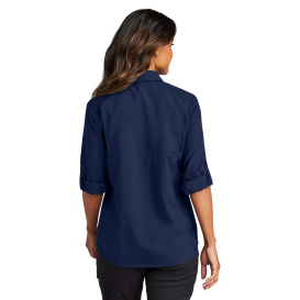Port Authority LW960 Ladies Long Sleeve UV Daybreak Shirt - True Navy