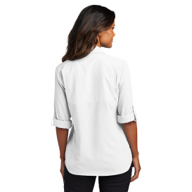 Port Authority LW960 Ladies Long Sleeve UV Daybreak Shirt - White