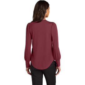 Mercer+Mettle MM1019 Ladies Stretch Jersey Long Sleeve Blouson Top - Rosewood