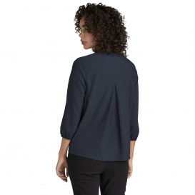 Mercer+Mettle MM2011 Women\'s Stretch Crepe 3/4-Sleeve Blouse - Night Navy