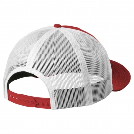 New Era NE207 Snapback Low Profile Trucker Cap - Scarlet/White