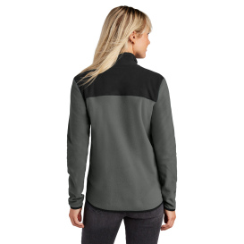 The North Face NF0A7V4K Ladies Glacier Full-Zip Fleece Jacket - Asphalt Grey/TNF Black