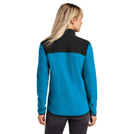 The North Face NF0A7V4K Ladies Glacier Full-Zip Fleece Jacket - Hero Blue/TNF Black