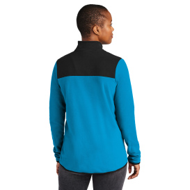 The North Face NF0A7V4M Ladies Glacier 1/4-Zip Fleece - Hero Blue/TNF Black