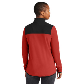 The North Face NF0A7V4M Ladies Glacier 1/4-Zip Fleece - Rage Red/TNF Black