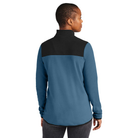 The North Face NF0A7V4M Ladies Glacier 1/4-Zip Fleece - Shady Blue/TNF Black