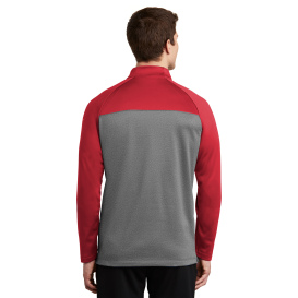 Nike NKAH6254 Therma-FIT 1/2-Zip Fleece - Gym Red/Dark Grey Heather