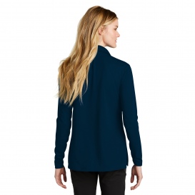 Nike NKDC2105 Ladies Dri-FIT Micro Pique 2.0 Long Sleeve Polo - Navy