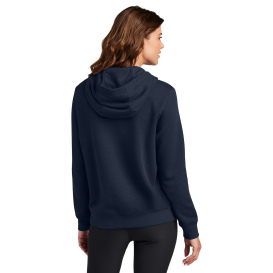 Nike NKFD9889 Ladies Club Fleece Sleeve Swoosh Pullover Hoodie - Midnight Navy