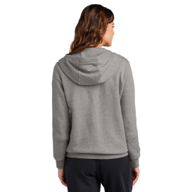Nike NKFD9890 Ladies Club Fleece Sleeve Swoosh Full-Zip Hoodie - Charcoal Heather
