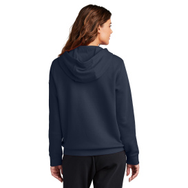 Nike NKFD9890 Ladies Club Fleece Sleeve Swoosh Full-Zip Hoodie - Midnight Navy