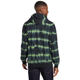 Port & Company PC143 Allover Stripe Tie-Dye Fleece - Green Tea/Black