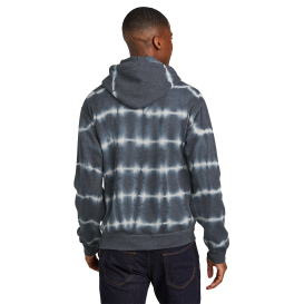 Port & Company PC143 Allover Stripe Tie-Dye Fleece - Graphite/Light Grey