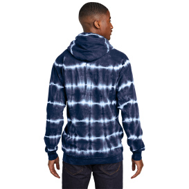 Port & Company PC143 Allover Stripe Tie-Dye Fleece - True Navy/White