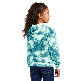 Port & Company PC144Y Youth Crystal Tie-Dye Pullover Hoodie - Teal