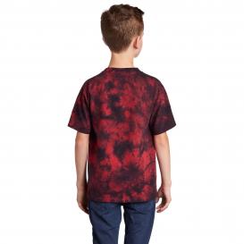 Port & Company PC145Y Youth Crystal Tie-Dye Tee - Black/Red