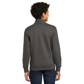 Port & Company PC78YQ Youth Core Fleece 1/4-Zip Sweatshirt - Charcoal