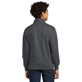Port & Company PC78YQ Youth Core Fleece 1/4-Zip Sweatshirt - Dark Heather Grey
