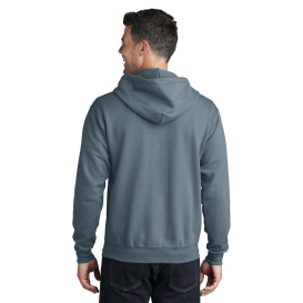Port & Company PC78ZH Core Fleece Full-Zip Hooded Sweatshirt - Steel Blue