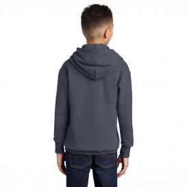 Port & Company PC90YH Youth Core Fleece Pullover Hooded Sweatshirt - Heather Navy