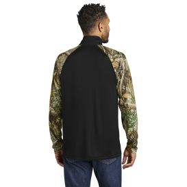 Russell Outdoors RU152 Realtree Colorblock Performance 1/4-Zip - Black/Realtree Extra