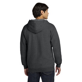 Gildan SF600 Midweight Fleece Full-Zip Hooded Sweatshirt - Dark Heather